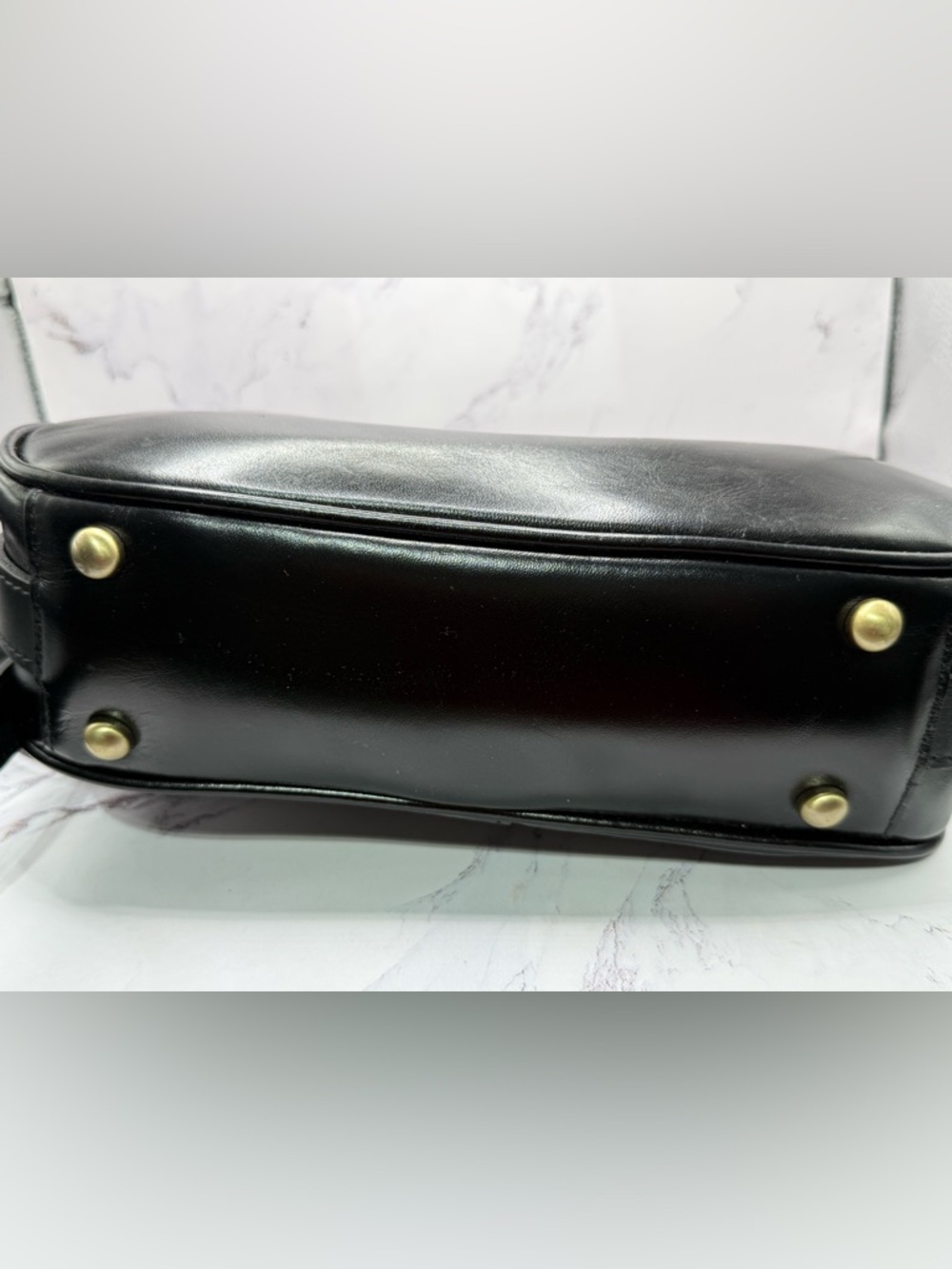 Patricia Nash Florentina Frame Leather Crossbody Bag Blk Distressed w/duster bag - Picture 5 of 8